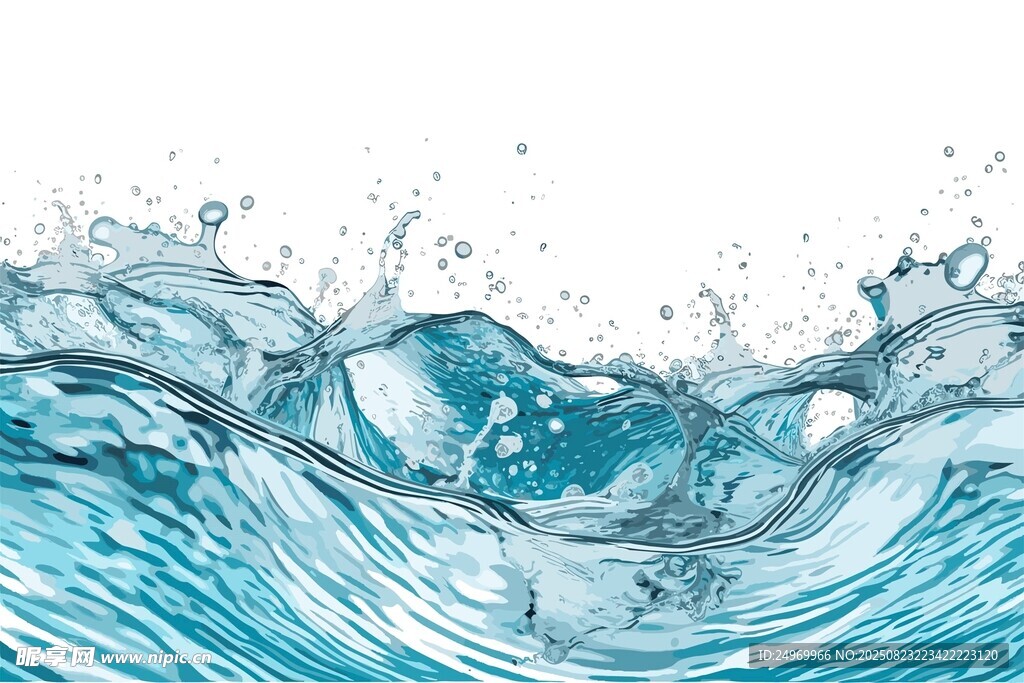 蓝色水花动态水波画面