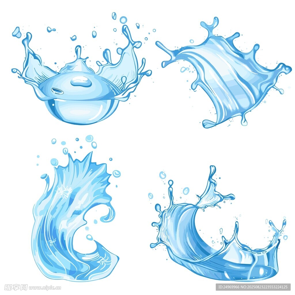 蓝色水花动态矢量素材