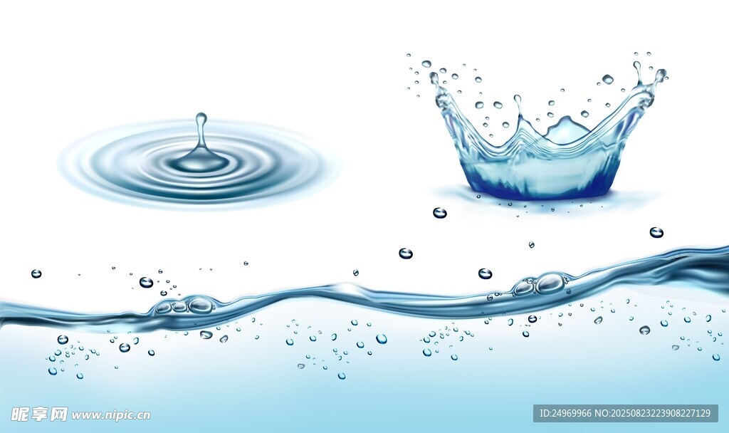 水滴入水瞬间美丽景象