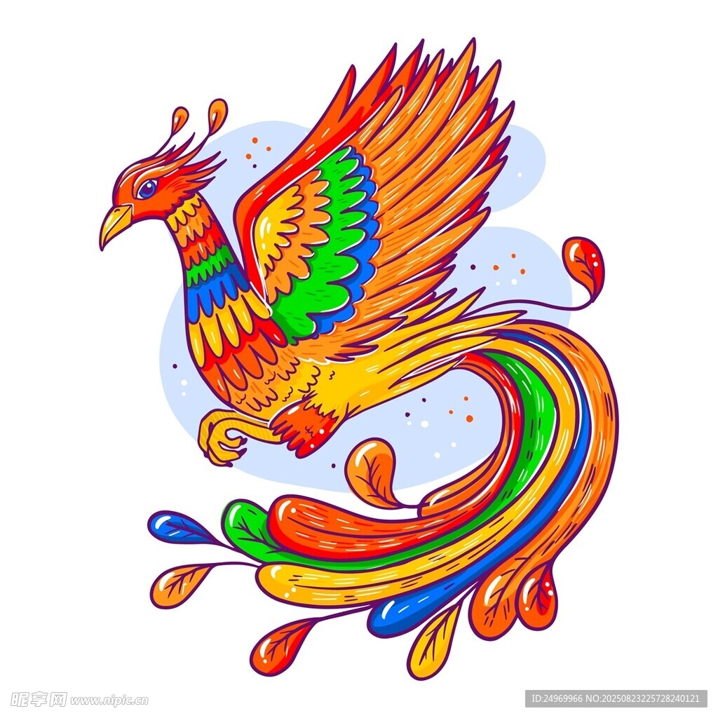 彩色凤凰图案设计