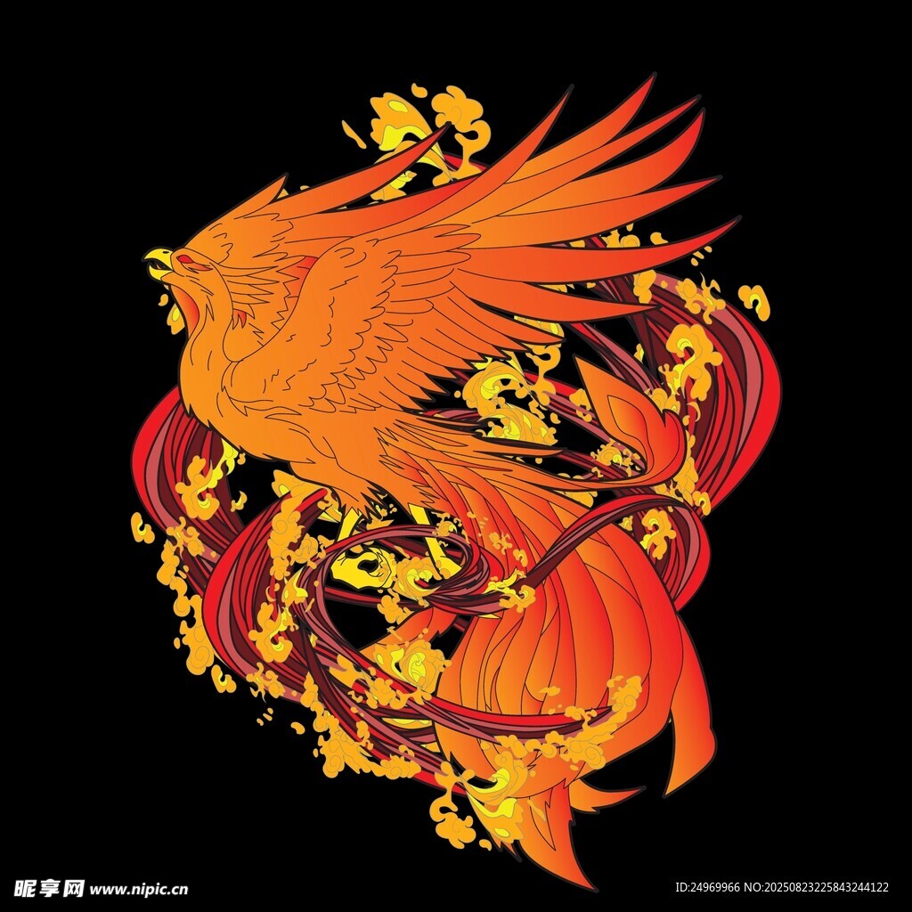 火焰凤凰图案设计