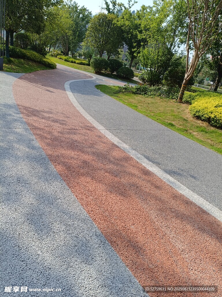 彩色沥青铺就的林间小路