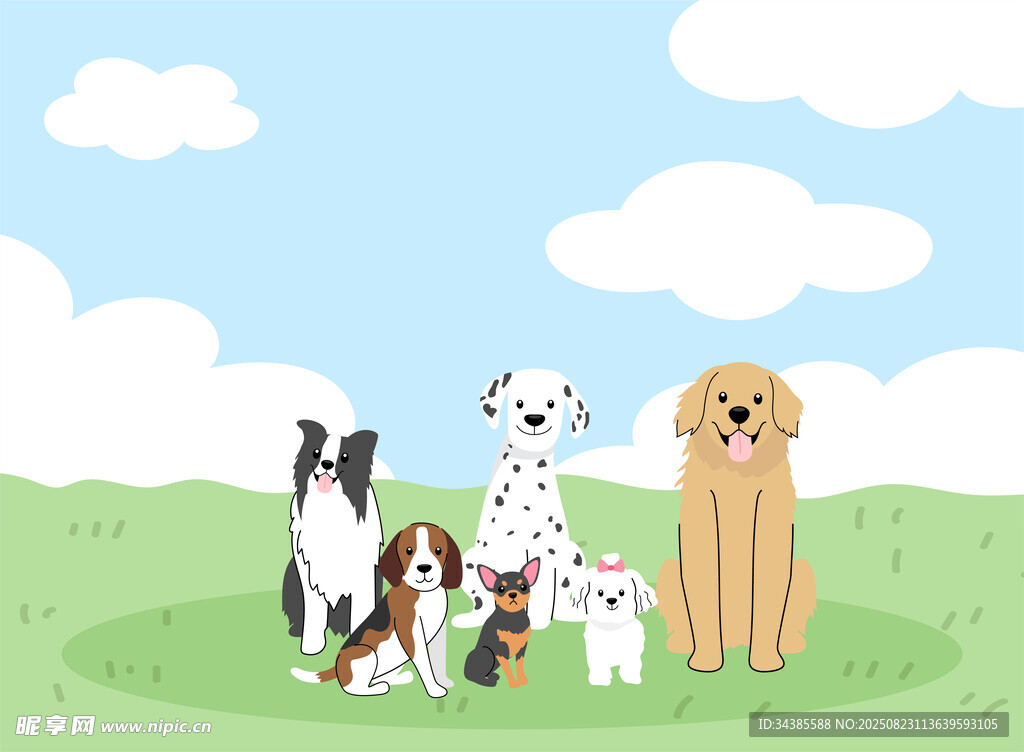 卡通狗狗插图