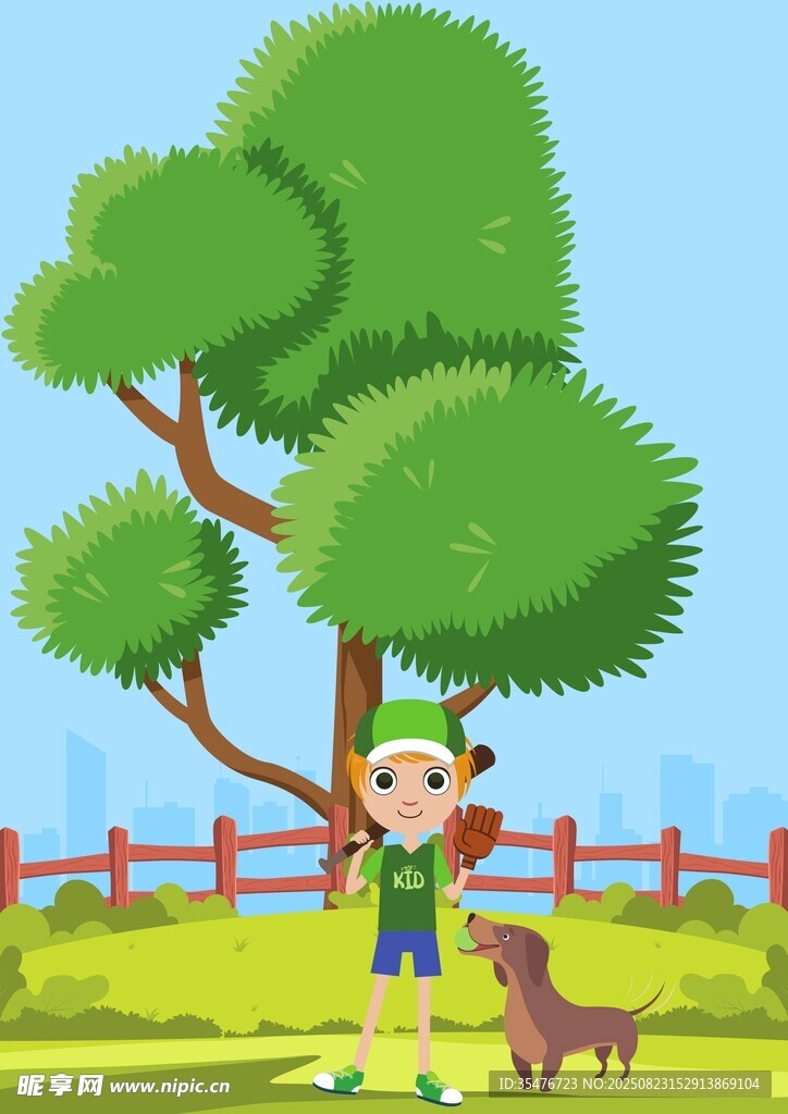 小孩与狗插图