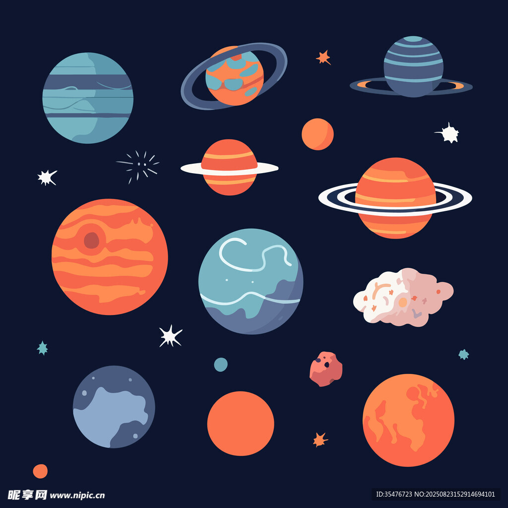 太阳系行星插画