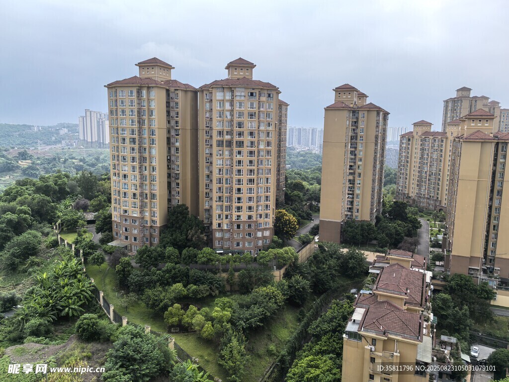 高层住宅区景观俯瞰