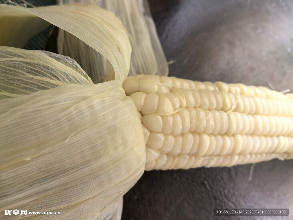 新鲜玉米棒特写