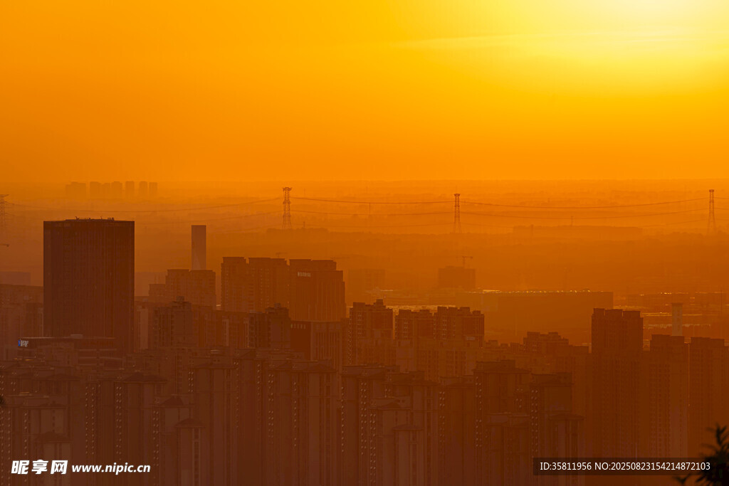 城市日落美景