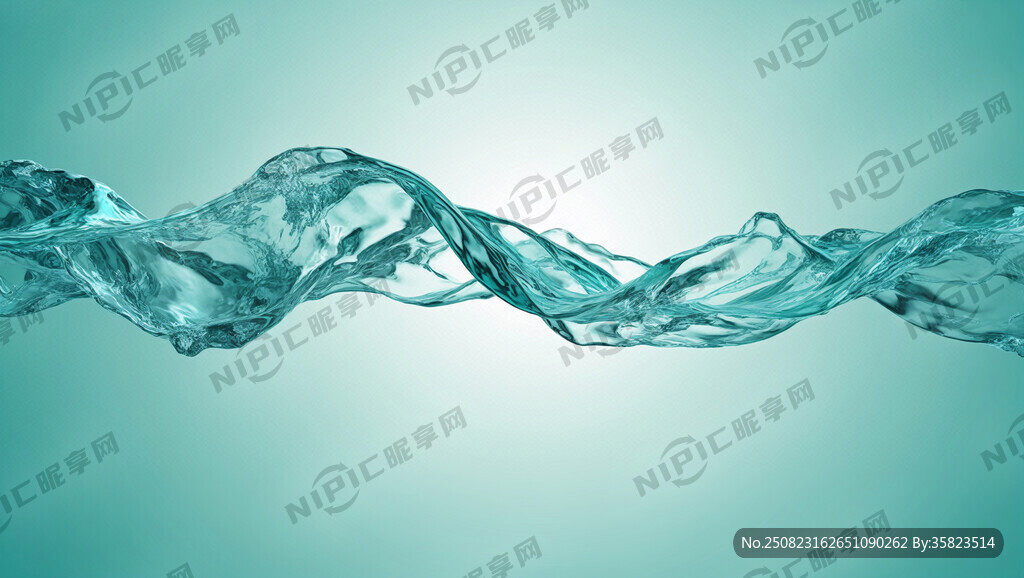水青色 波浪 背景墙 透明