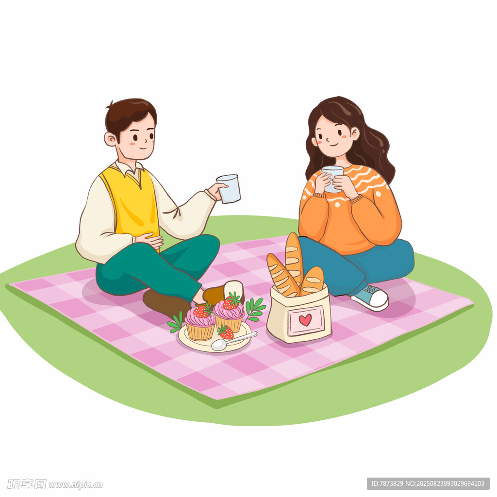 情侣户外野餐温馨时刻