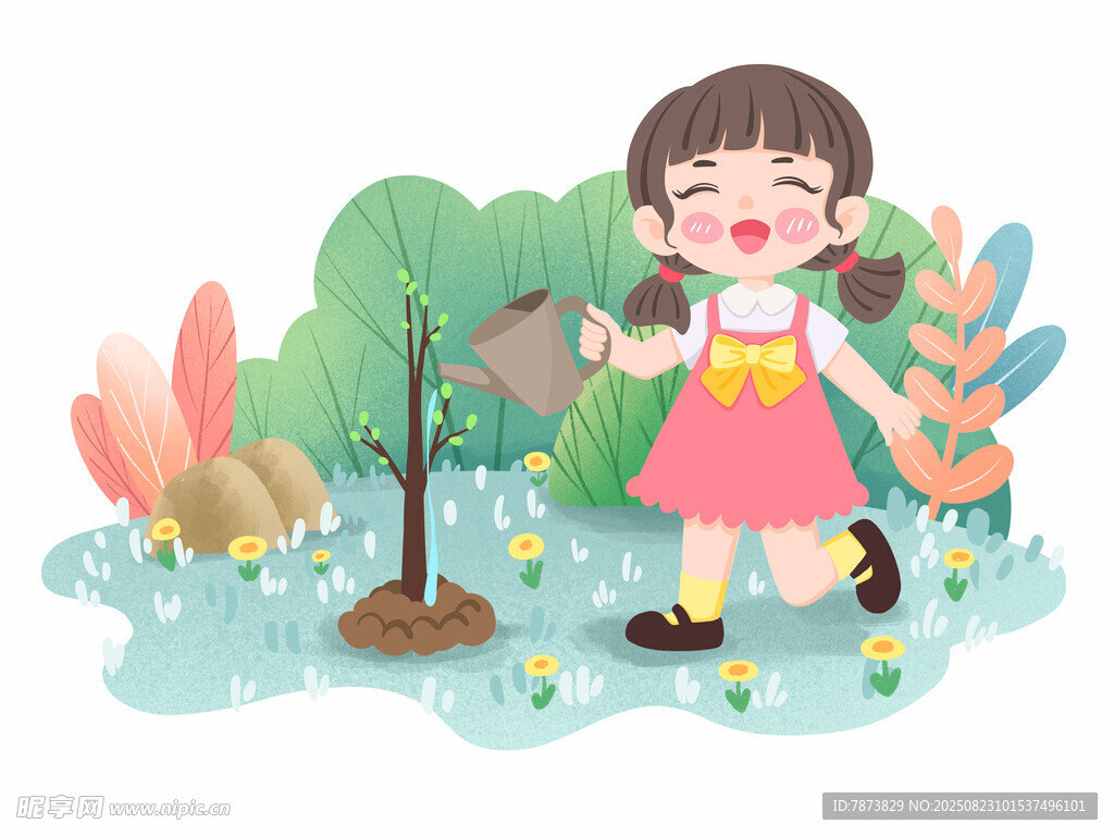 植树节人物场景