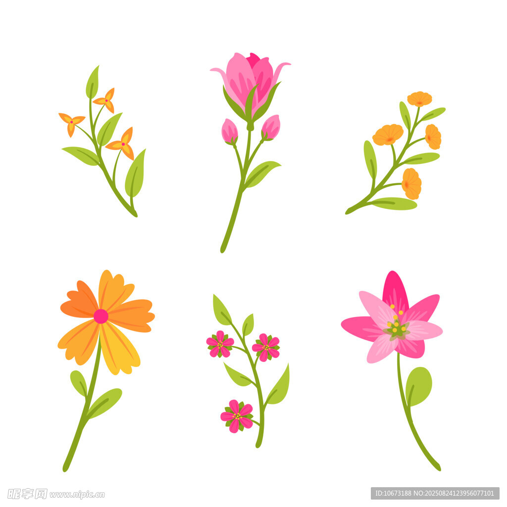 多彩手绘花卉图案集合