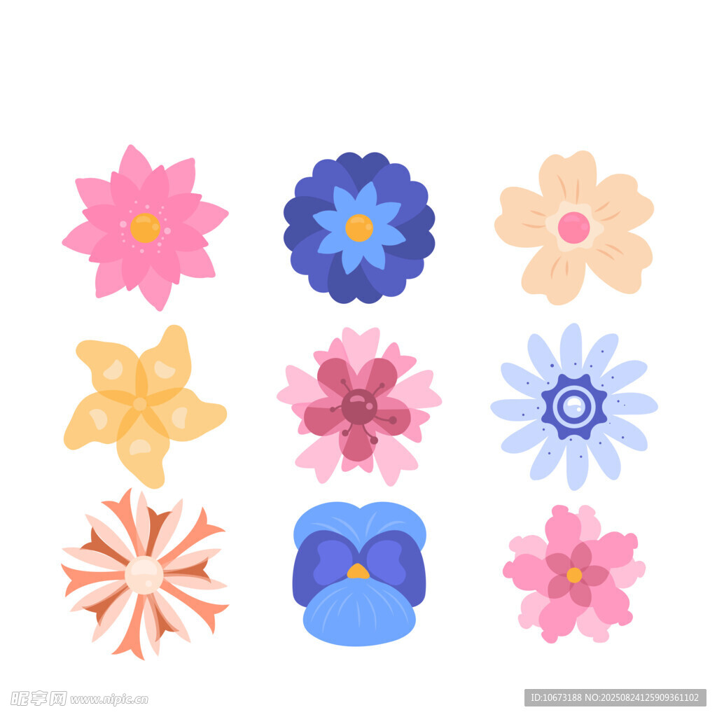 多彩花朵图案集合