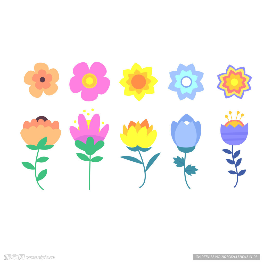 可爱手绘花朵图案集合