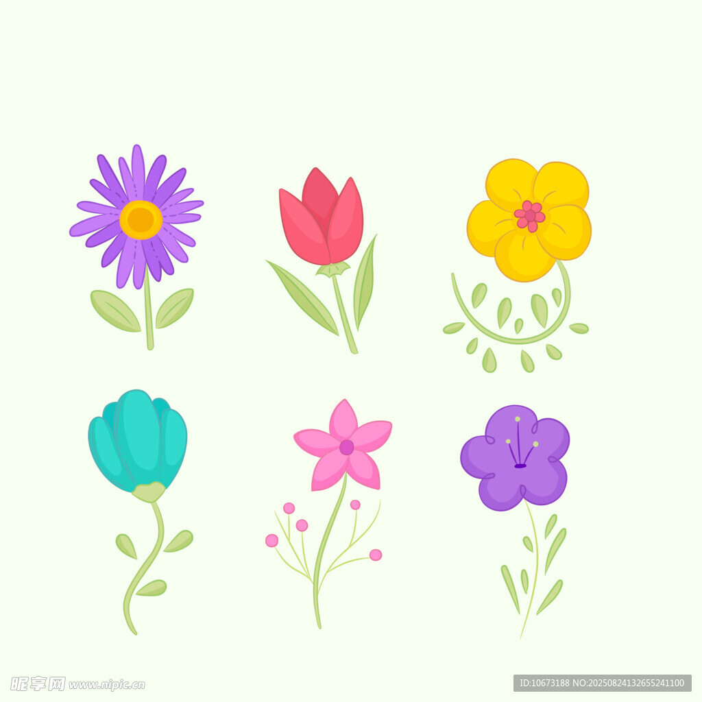 可爱手绘花卉图案集合