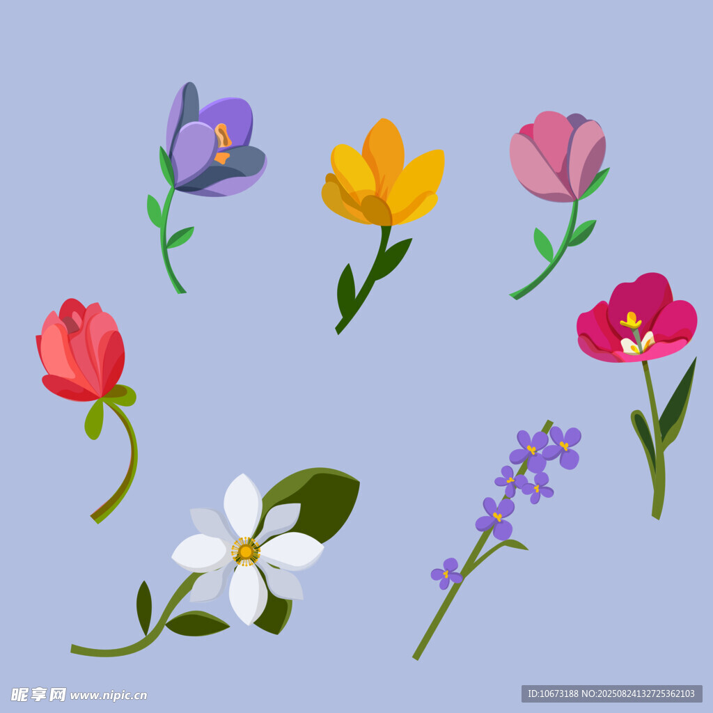 多彩花卉图案集合