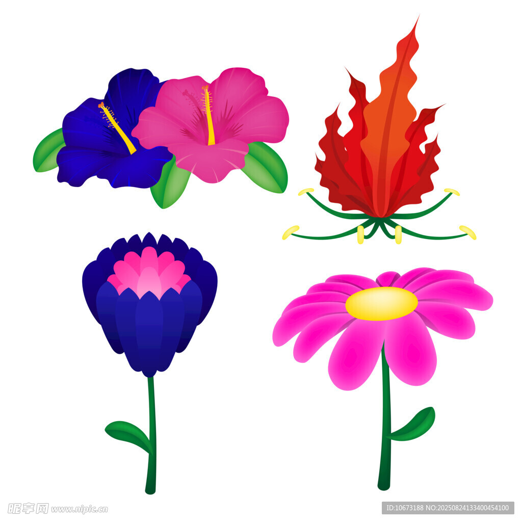 多彩手绘花卉图案