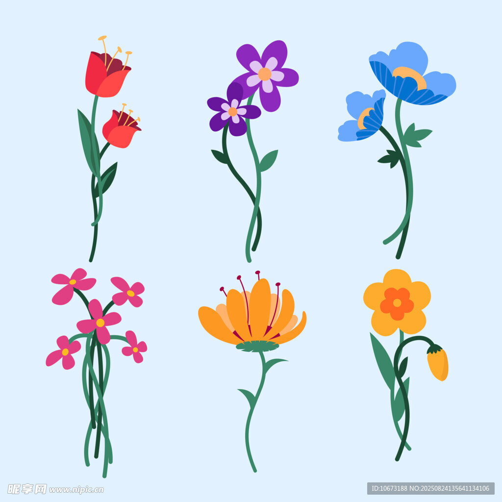 多彩手绘花卉插画集合