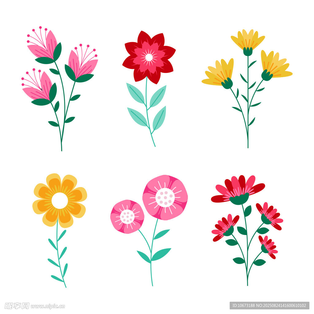 多彩手绘花卉图案集合