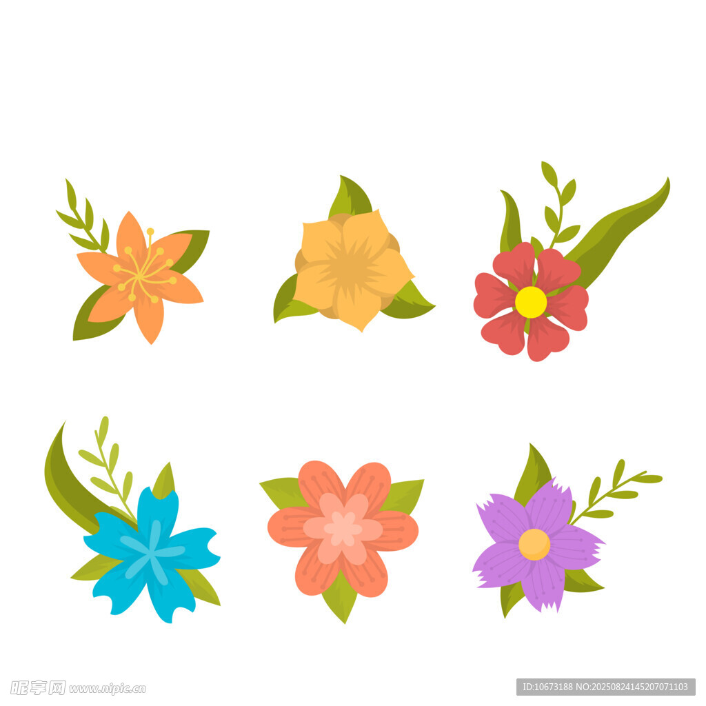 多彩手绘花卉图案集合