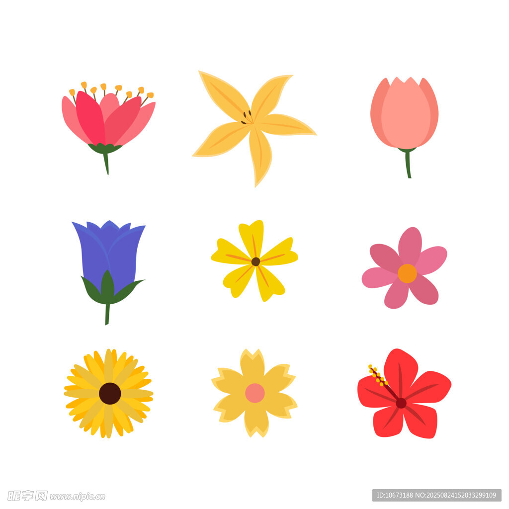 多彩花卉图案集合