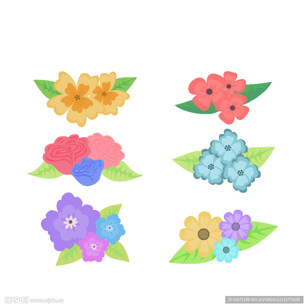 多彩手绘花卉图案集合
