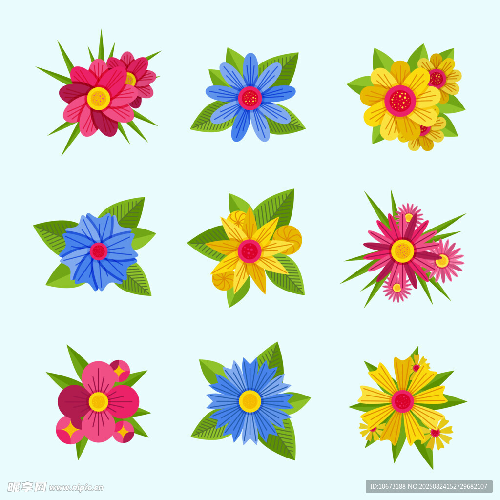 多彩花卉图案集合