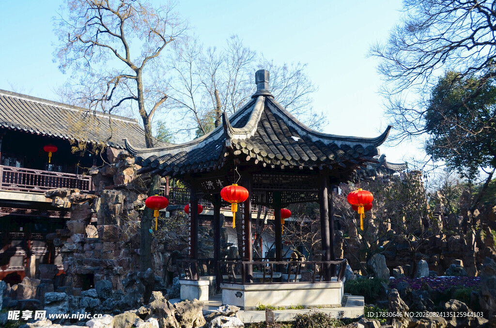 扬州个园亭台楼阁