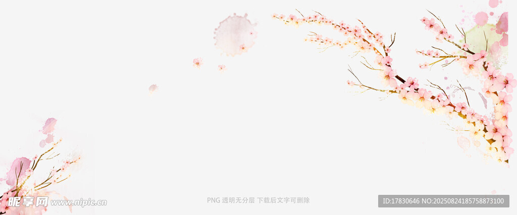 唯美粉色桃花背景图