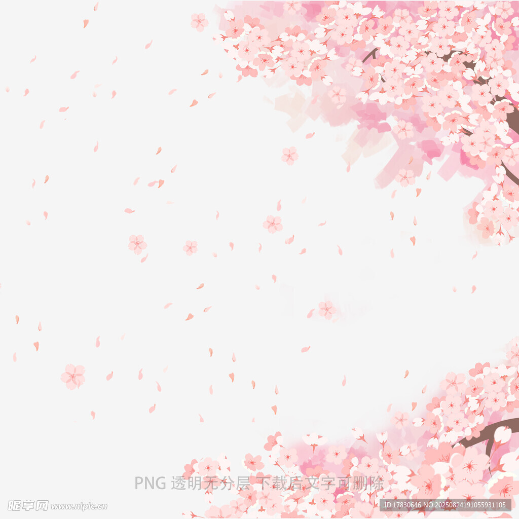浪漫粉色樱花背景图