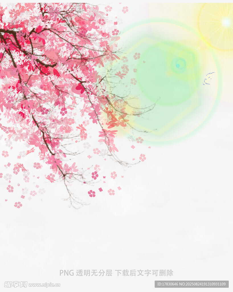 浪漫粉色樱花背景图