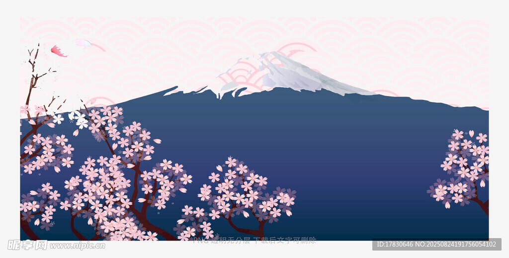 富士山下烂漫樱花绽放