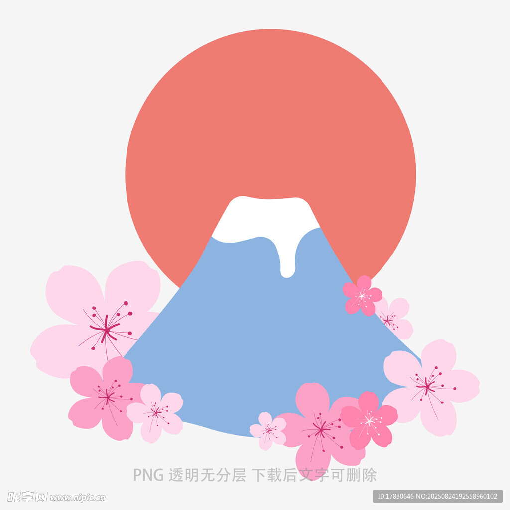富士山与樱花的唯美景象