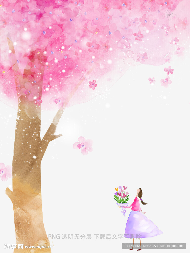 樱花树下的梦幻少女