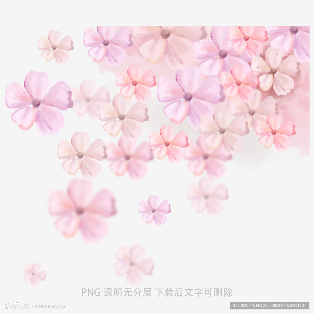 浪漫粉色樱花花朵背景图