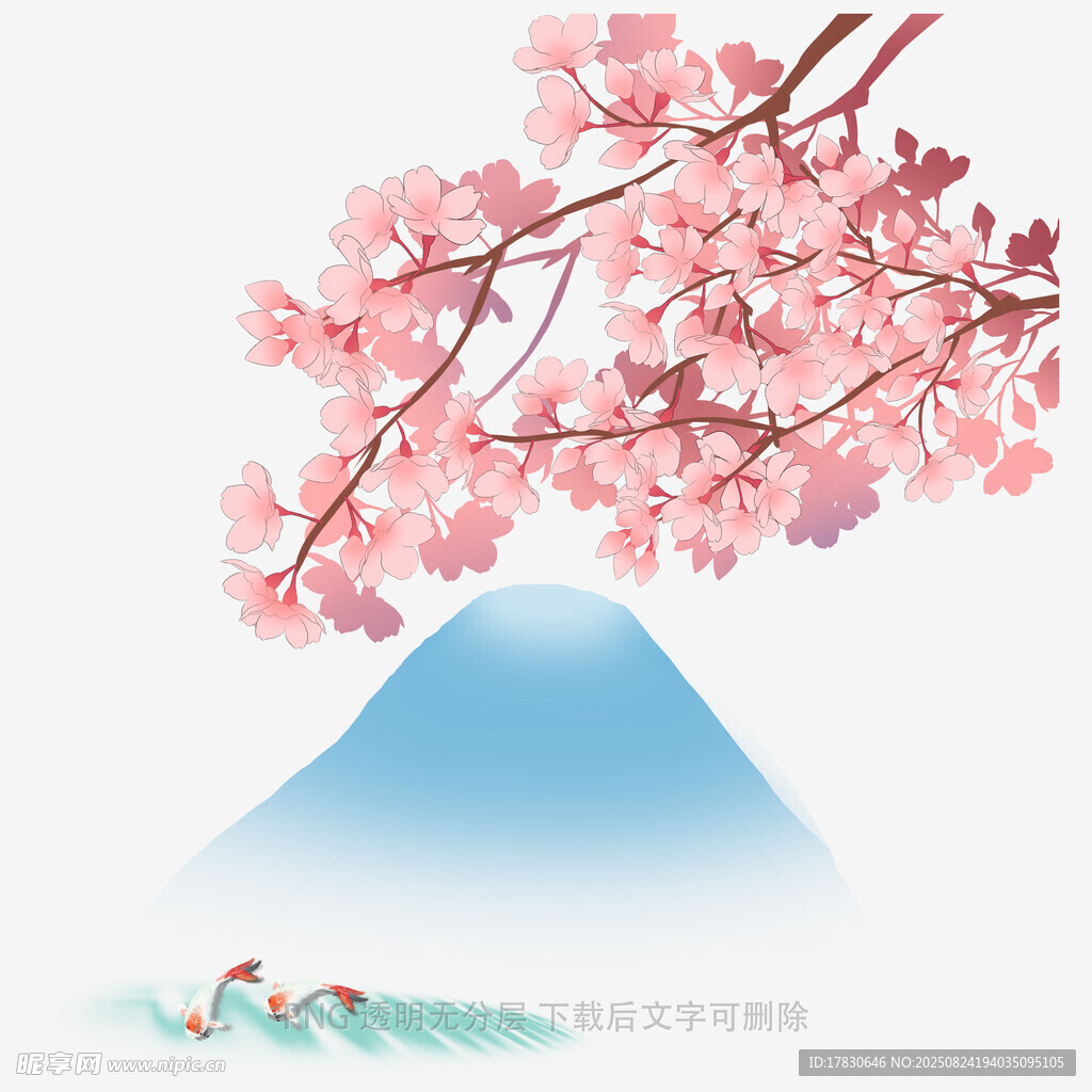 樱花烂漫下的远山泛舟