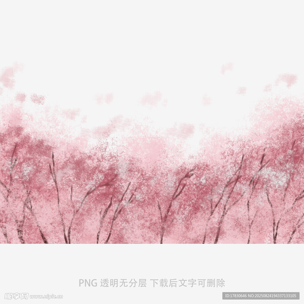 粉色樱花林浪漫背景图