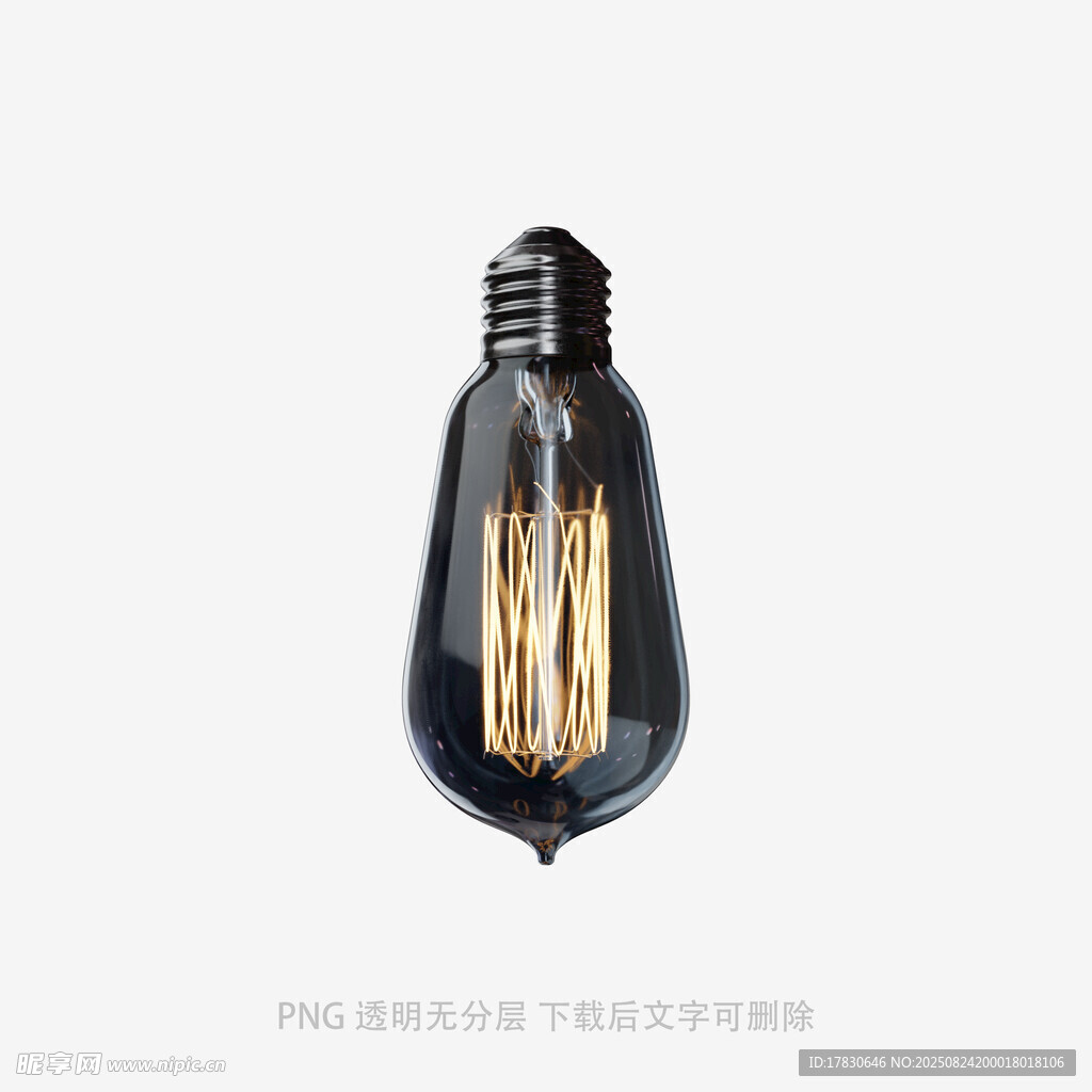 复古黑色灯丝灯泡展示