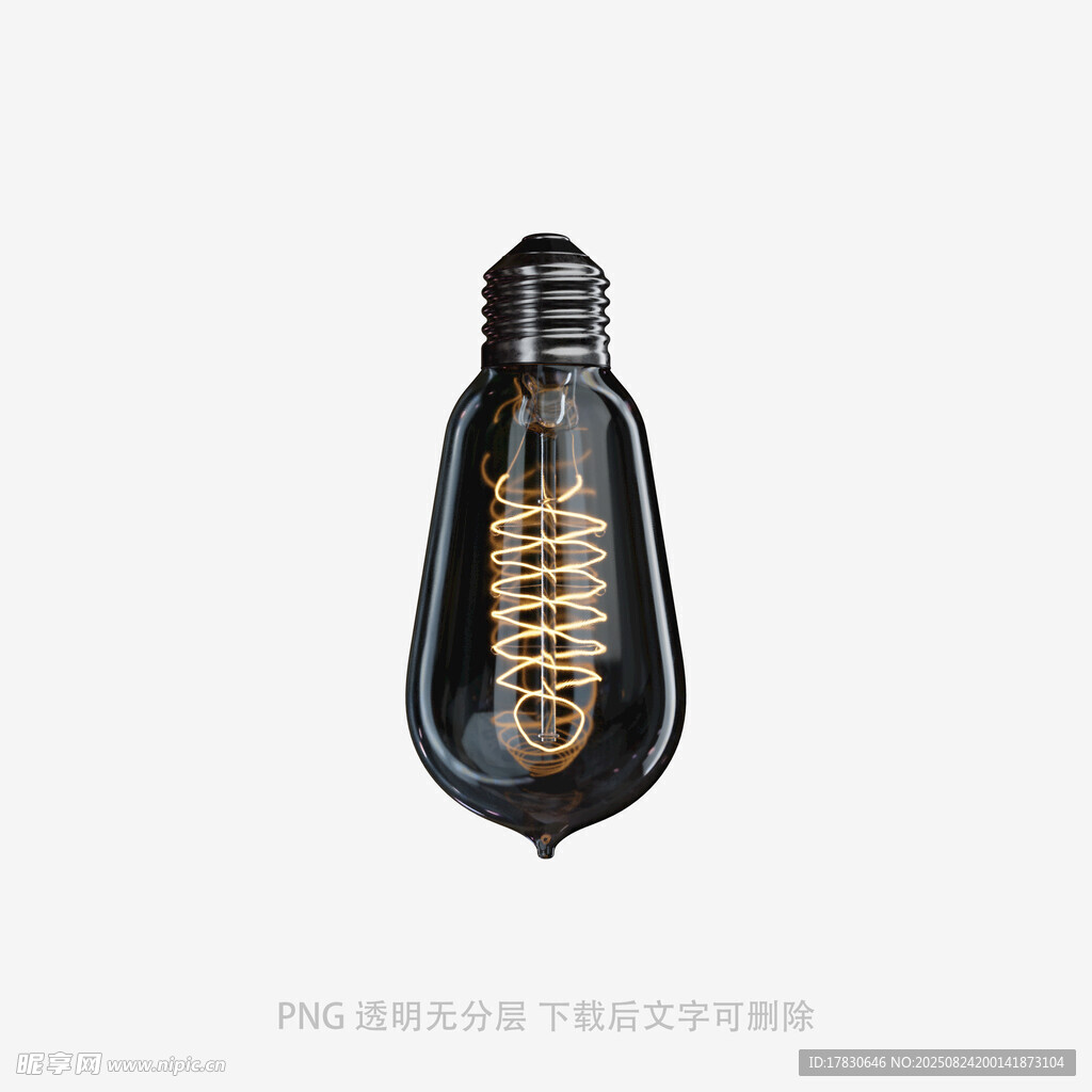 复古黑色螺旋灯丝灯泡