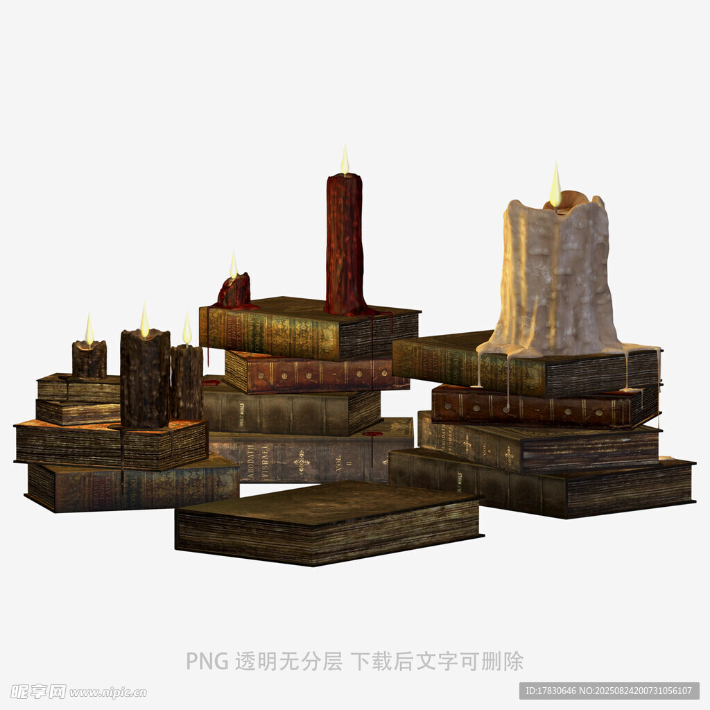 堆叠的多彩书籍模型