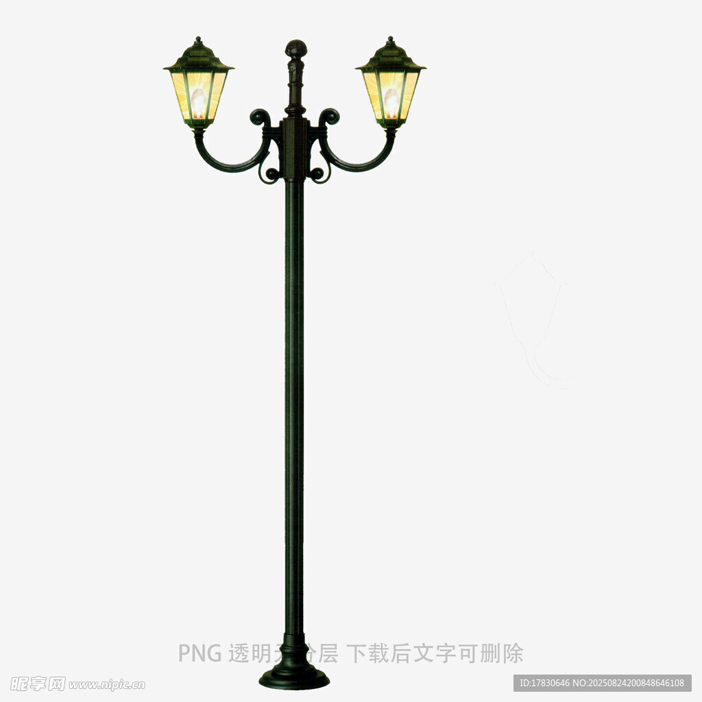 复古双头庭院路灯