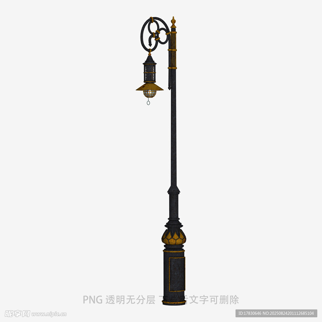 复古欧式庭院路灯模型