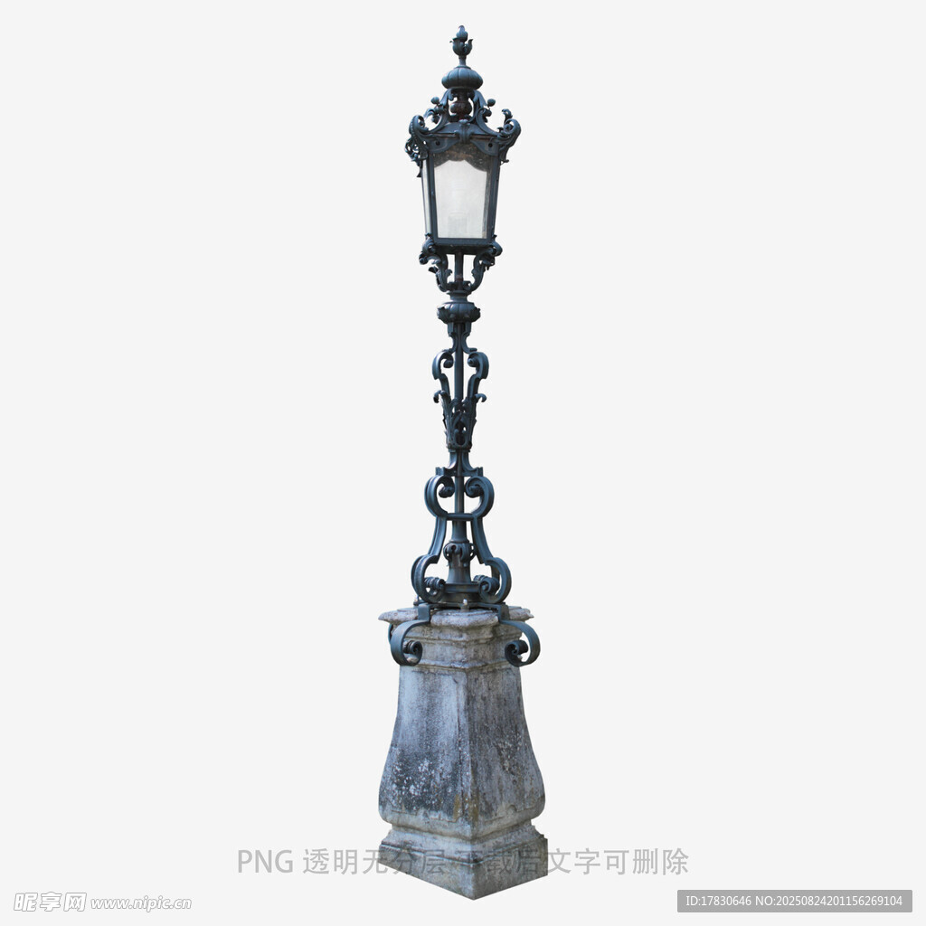 复古铁艺景观路灯模型