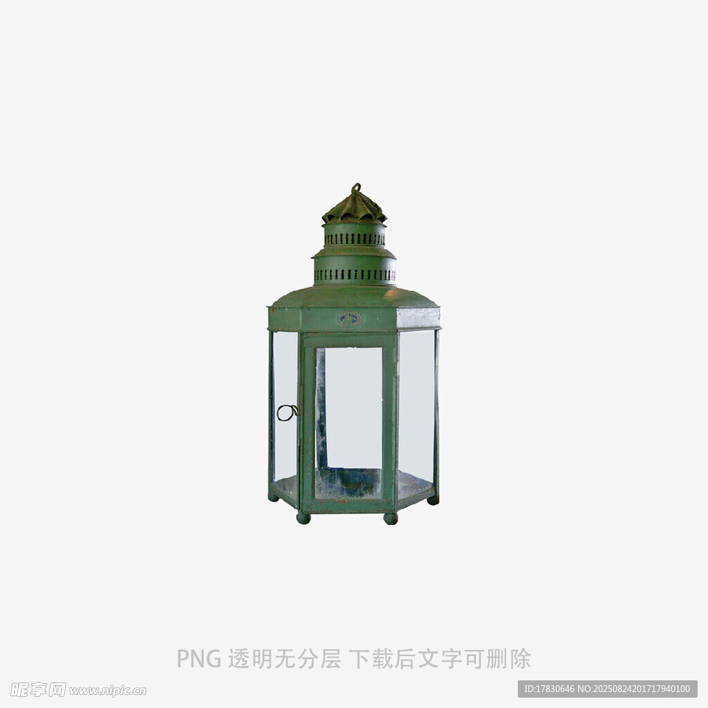 复古绿色玻璃风灯