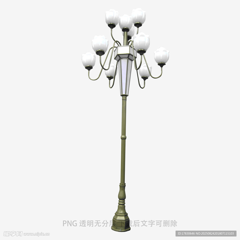 复古多头铁艺庭院路灯