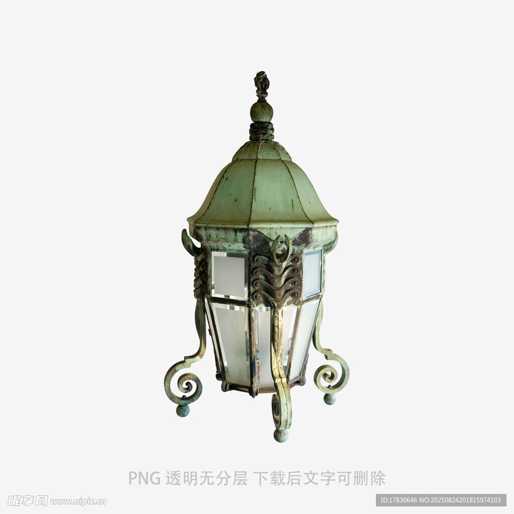 复古绿色铁艺玻璃壁灯