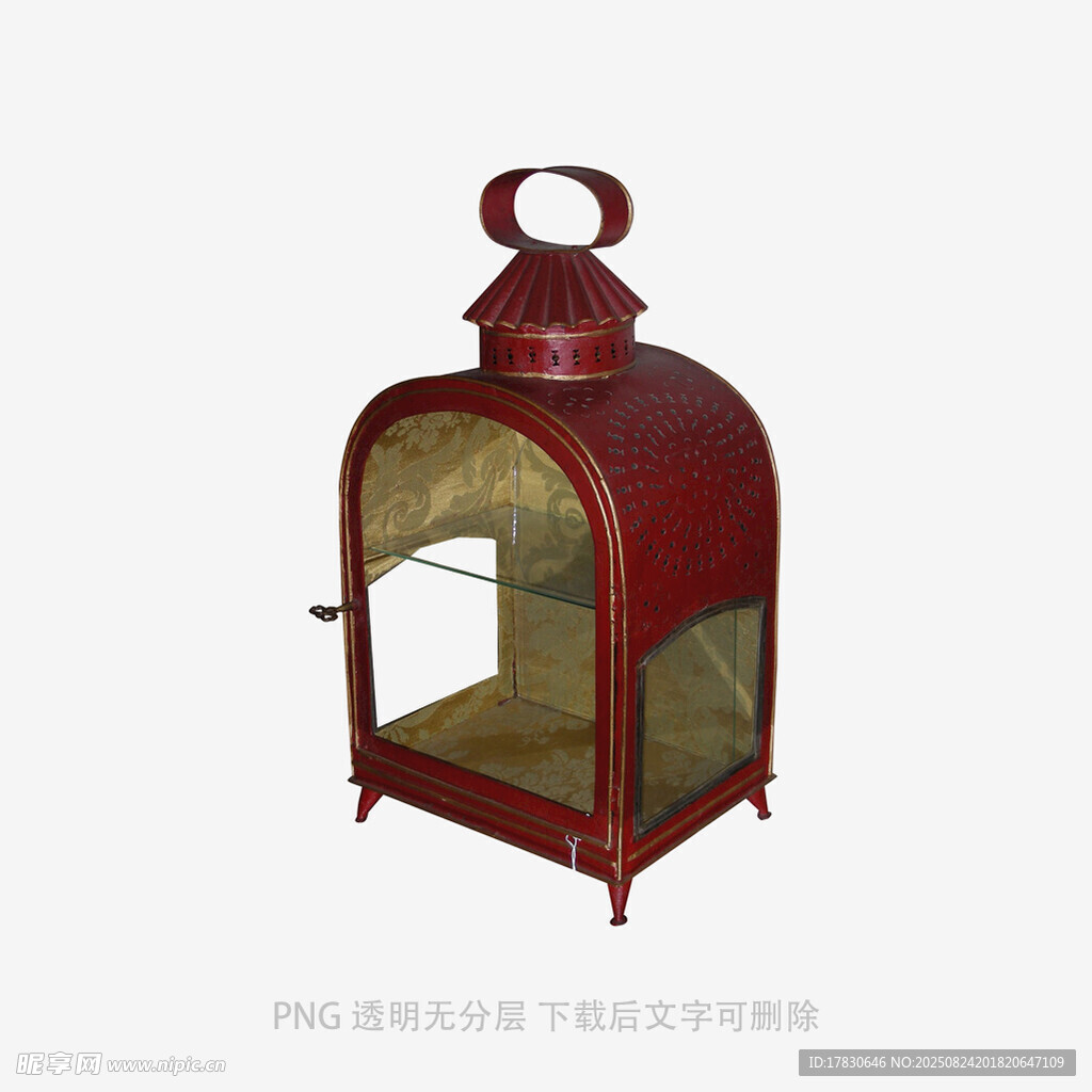 复古红色铁艺鸟笼
