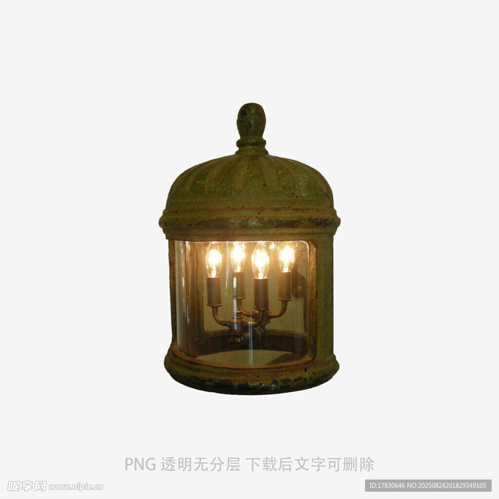 复古黄铜玻璃烛台灯具