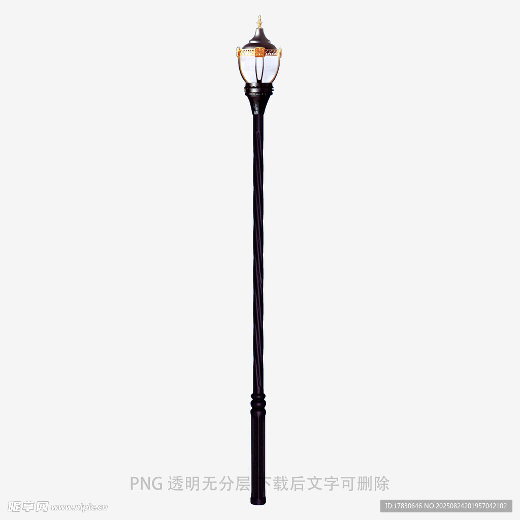 简约黑色户外单头路灯