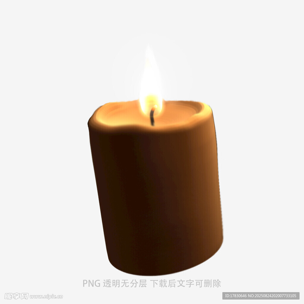 燃烧的棕色蜡烛